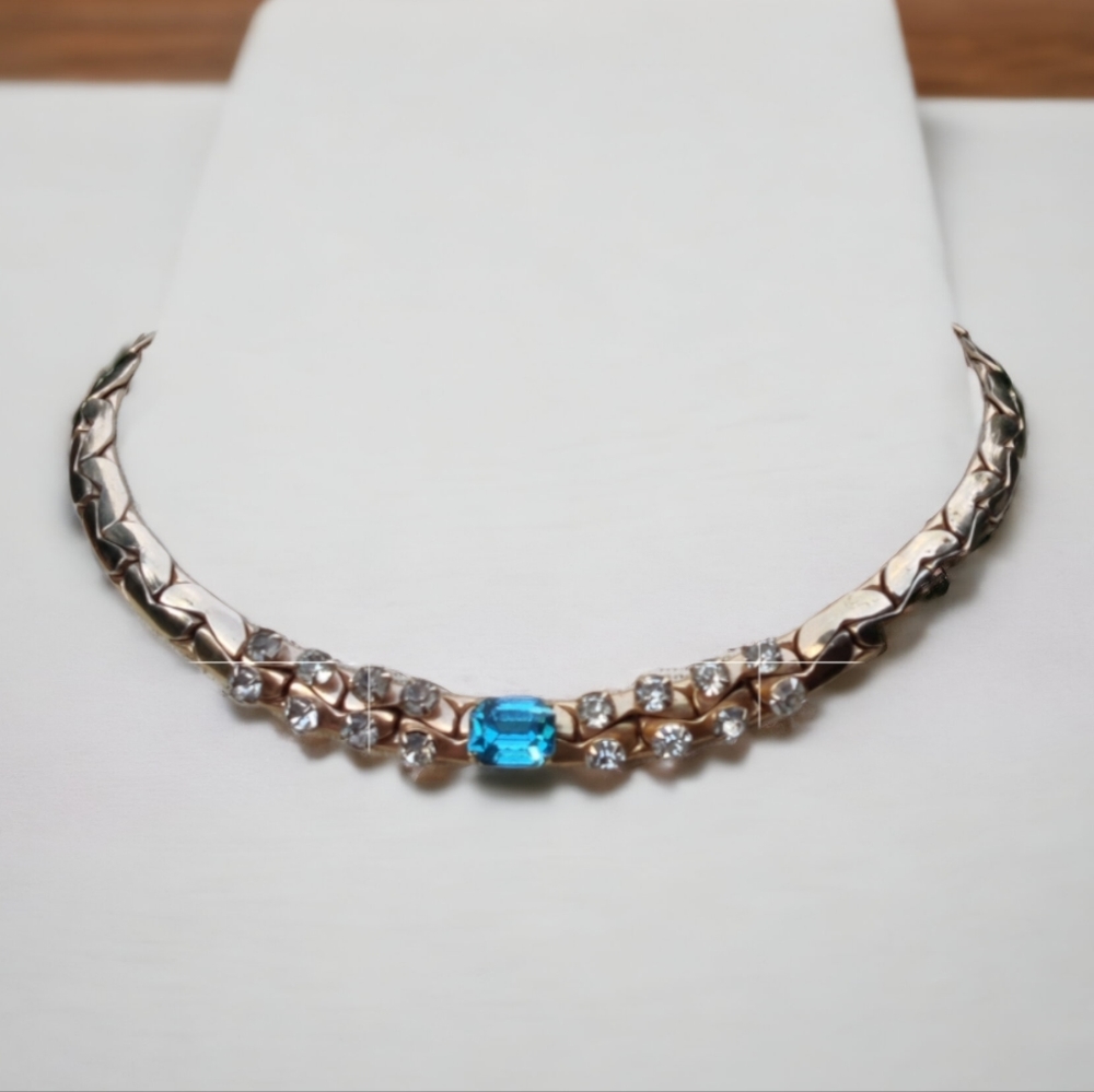 Vintage signed Kaffin NY gold Rhinestone choker